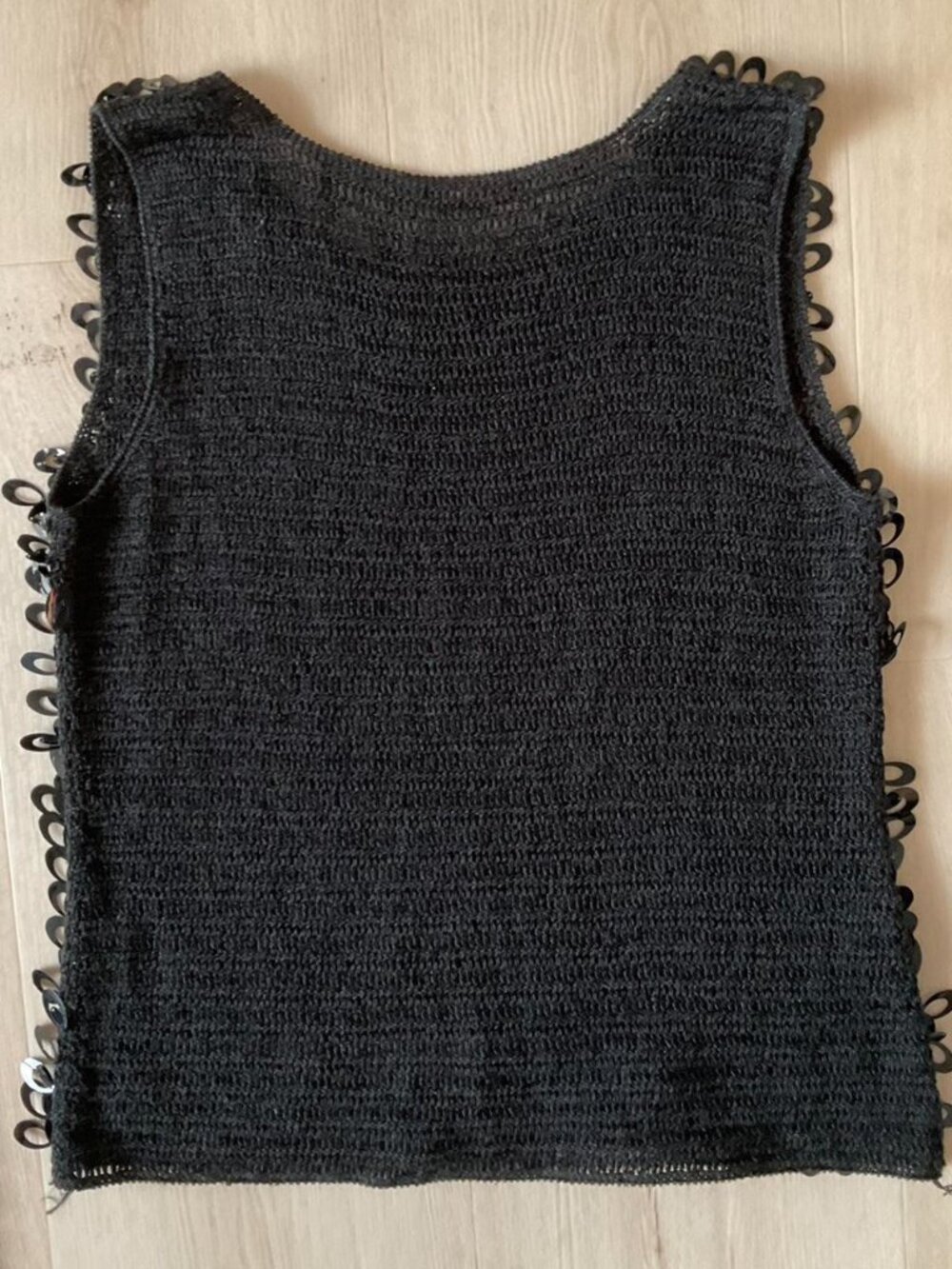 Vintage Y2K black sparkly sequin knit top No size, but would best fit an S-M No - Picture 2 of 2